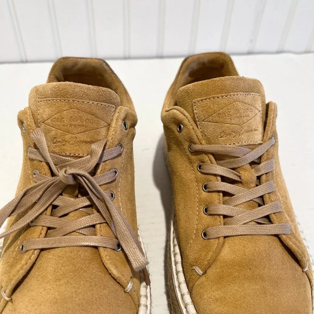 Rag & Bone Kent Tan Suede Espadrille Slip On Boho Designer Lace Up Sneakers 7.5
